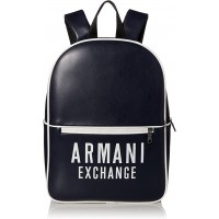 Мужской рюкзак Armani Exchange с белым логотипом черный